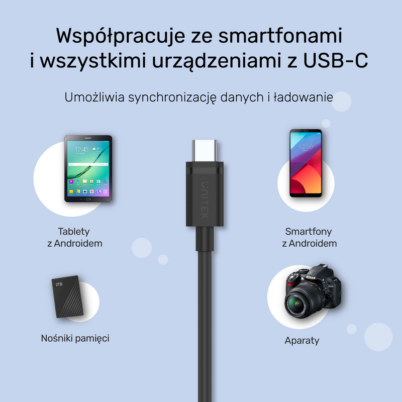 Unitek przewód USB 3.1 typ A - typ C M-M 0.5 m