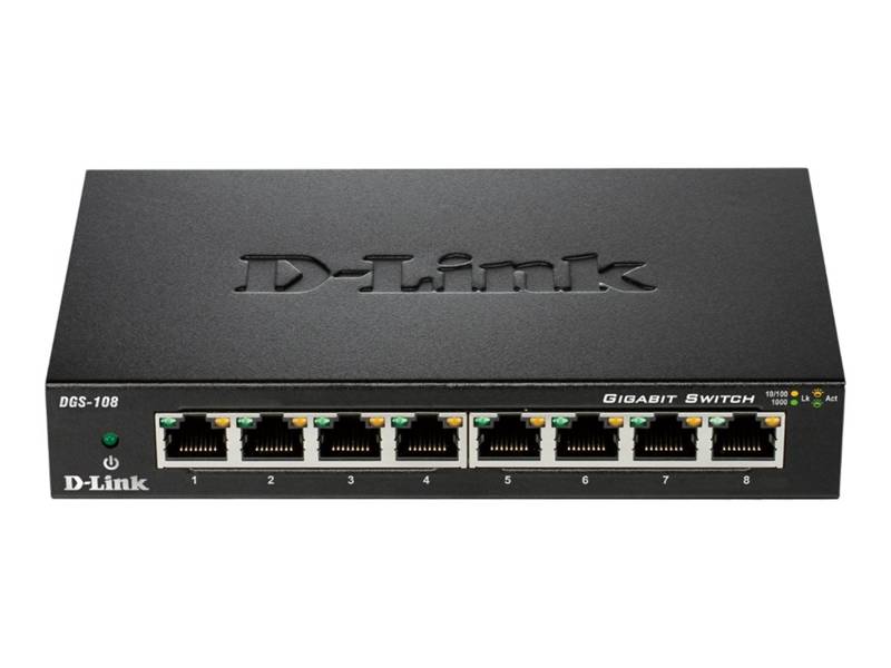 DLINK DGS-108/E D-Link 8-port 10/100/1000 Gigabit Metal Housing Desktop Switch