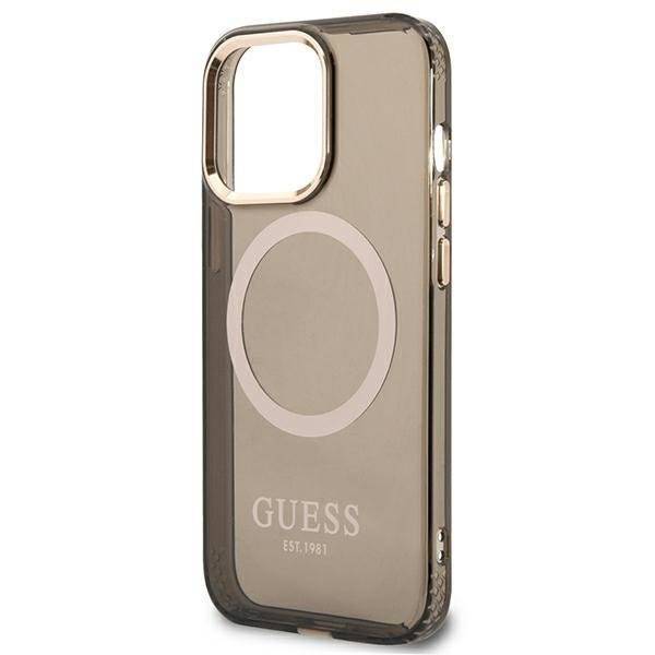 Guess GUHMP13LHTCMK iPhone 13 Pro / 13 6,1" czarny/black hard case Gold Outline Translucent MagSafe