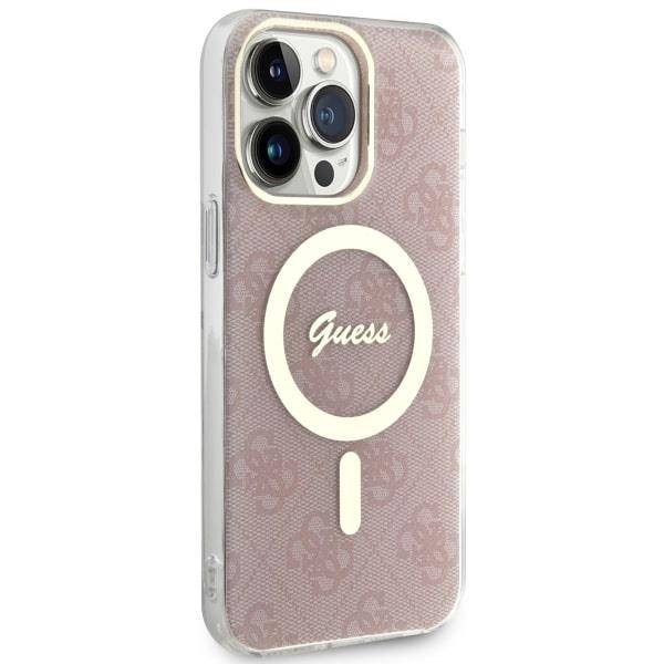 Guess GUHMP14XH4STP iPhone 14 Pro Max 6.7" różowy/pink hardcase 4G MagSafe