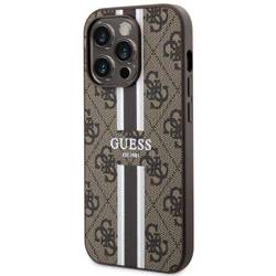 Guess GUHMP14LP4RPSW iPhone 14 Pro 6.1" brązowy/brown hardcase 4G Printed Stripes MagSafe